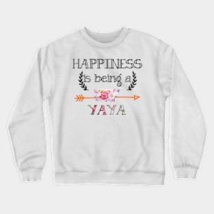 Happiness is being Yaya floral gift Crewneck Sweatshirt